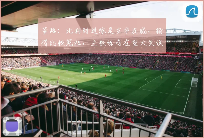 董路:比利时进球是玄学发威,输得比较冤枉,主教练存在重大失误